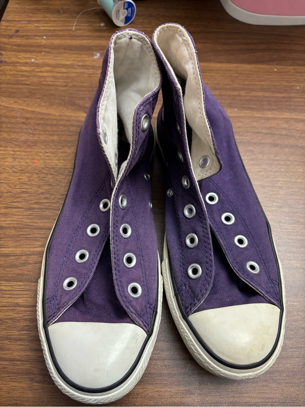 Classic Canvas High-Top Sneakers in Purple - Women's Casual Shoes